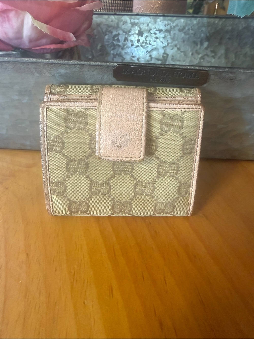 Gucci Beige Monogram Canvas Wallet with Pink Trim 1127161147 project - Picture 4 of 10